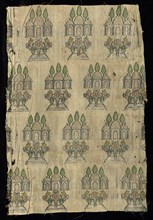 Fragment, 1800s. India, 19th century. Brocade; silk and metal; overall: 30.8 x 21 cm (12 1/8 x 8