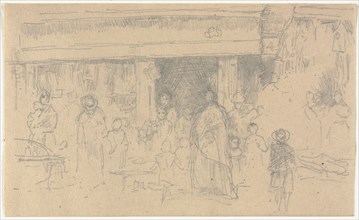 Shops at Chester. James McNeill Whistler (American, 1834-1903). Pencil