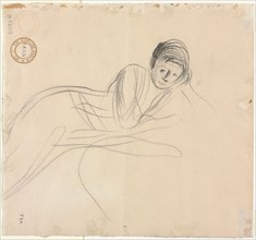 Reclining Woman, 1915. Jean Louis Forain (French, 1852-1931). Black crayon?; sheet: 19.1 x 20.5 cm