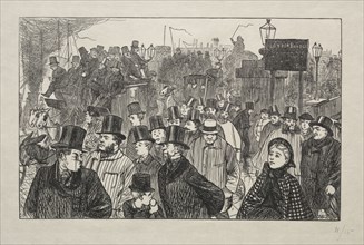 The Living Stream at London Bridge - On the Bridge, 1863. George Louis Palmella Busson Du Maurier