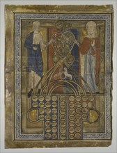 Single Leaf: Table of Consanguinity, c. 1200. England, late 12th-early 13th Century. Ink, tempera,