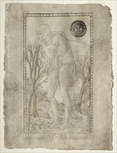 The Beggar (from the Tarocchi, series E: Conditions of Man, #1), before 1467. Master of the