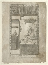The Artisan (from the Tarocchi, series E: Conditions of Man, #3), before 1467. Master of the