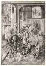 The Passion:  Supper at Emmaus. Israhel van Meckenem (German, c. 1440-1503). Engraving