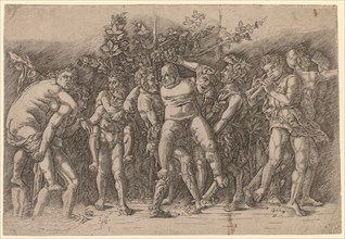 Bacchanal with Silenus. Giovanni Antonio da Brescia (Italian), after Andrea Mantegna (Italian,