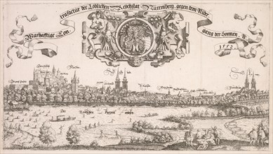 Panoramic View of Nuremberg:  Center Portion, 1552. Hanns Lautensack (German, 1524-1566). Etching