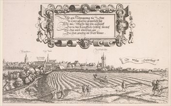 Panoramic View of Nuremberg:  Right Portion, 1552. Hanns Lautensack (German, 1524-1566). Etching