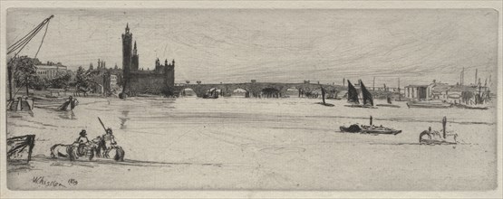 Old Westminster Bridge, 1859. James McNeill Whistler (American, 1834-1903). Etching