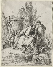 Scherzi:  seated Magician, boy and four figures, 1735-40. Giovanni Battista Tiepolo (Italian,