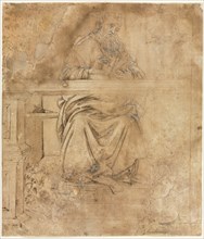 St. Jerome in His Study, c. 1490. Filippino Lippi (Italian, 1457-1504). Pen and brown ink over