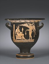 Bell Krater, 300s BC. Greece, Apulia, 4th Century BC. Red-figure terracotta; overall: 30.5 cm (12