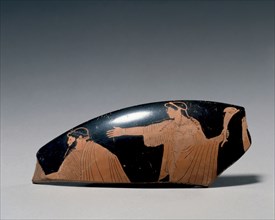 Fragment of a Kylix, 400s BC. Greece, Attic, 5th Century BC. Earthenware; overall: 14.5 cm (5 11/16