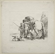 Various Caprices:  The Cavalier Mounting his Horse, 1785. Giovanni Battista Tiepolo (Italian,