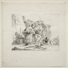 Various Caprices:  The Young Man Seated, Leaning Against an Urn, 1785. Giovanni Battista Tiepolo