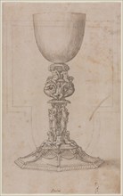 Design for a Chalice, mid 1500s. Luzio Romano (Italian, active 1528-75). Pen and brown ink and