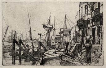 Limehouse, 1859. James McNeill Whistler (American, 1834-1903). Etching