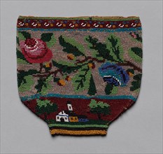 Beaded Bag, c. 1835-1840. America, 19th century. Crocheted, with beads; average: 12.7 x 13.7 cm (5