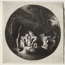 The pigkillers. Adriaen van Ostade (Dutch, 1610-1684). Etching