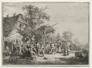 Festival Under the Trellis. Adriaen van Ostade (Dutch, 1610-1684). Etching