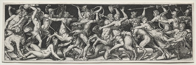 Combats and Triumphs. Etienne Delaune (French, 1518/19-c. 1583). Engraving; image: 6.6 x 21.9 cm (2