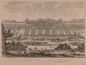 Chateau of St. Germain en Laye from the River. Jacques Rigaud (French, 1681-1754). Engraving