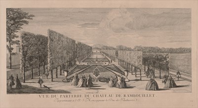 Flower Garden of Chateau Rambouillet. Jacques Rigaud (French, 1681-1754). Engraving