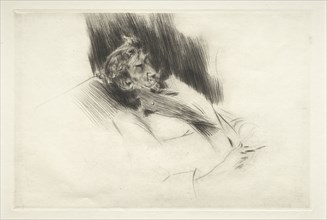 Whistler Asleep, 1897. Giovanni Boldini (Italian, 1842-1931). Drypoint