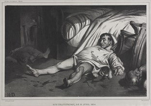 Rue Transnonain, le 15 April, 1834, 1834. Honoré Daumier (French, 1808-1879). Lithograph; sheet: 36