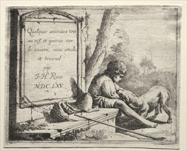 Title Page:  Shepherd Petting his Dog, 1665. Johann Heinrich Roos (German, 1631-1685). Etching