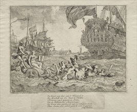 The River IJ and Seascapes: The Personification of Amsterdam Riding in Neptune's Chariot, 1701.