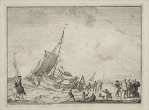 Launching a Ship, 1701. Ludolf Backhuysen (Dutch, 1631-1708), Ludolf Backhuysen (Dutch, 1631-1708).