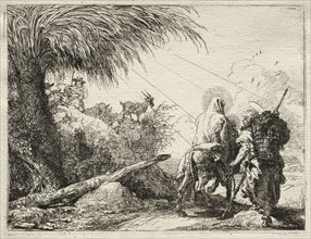 Flight into Egypt:  The Holy Family and the Palm Tree. Giovanni Domenico Tiepolo (Italian,