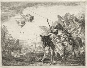 Flight into Egypt:  Joseph Pausing to Gaze at the Infant Christ. Giovanni Domenico Tiepolo
