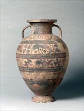 Amphora, 600s BC. Italy, Etruscan, 6th Century BC. Earthenware; overall: 63.2 cm (24 7/8 in.).