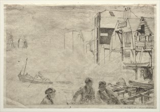 A Wharf. James McNeill Whistler (American, 1834-1903). Etching