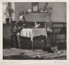 Exchanging Confidences, 1887. John Tinkey (American, 1940-1901). Wood engraving