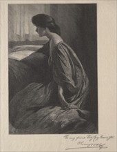 Girl Reading at a Window. Henry Wolf (American, 1852-1916). Wood engraving