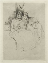 Sketching. Berthe Morisot (French, 1841-1895). Drypoint