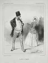 Baliverneries Parisiennes:  A portée de lorgnon. Paul Gavarni (French, 1804-1866). Lithograph