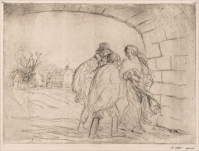 Encounter Under the Vault. Jean Louis Forain (French, 1852-1931). Etching