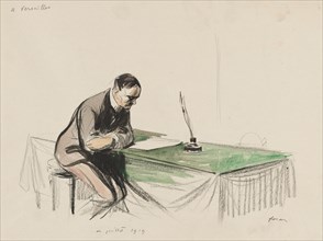 At Versailles, July 1919, 1919. Jean Louis Forain (French, 1852-1931). Black crayon, watercolor,