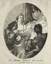 Three Women Presenting Gifts of Marc Anthony to Cleopatra. Giovanni Domenico Tiepolo (Italian,