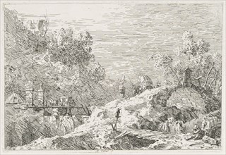 Views:  Mountain Landscape with Five Bridges, 1735-1746. Antonio Canaletto (Italian, 1697-1768).