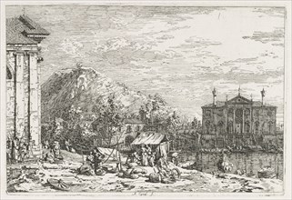 Views:  A City Beyond a River, 1735-1746. Antonio Canaletto (Italian, 1697-1768). Etching