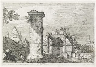 Views:  Le Pilier isolè, 1735-1746. Antonio Canaletto (Italian, 1697-1768). Etching