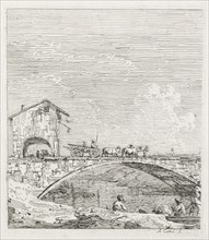 Views:  A Wagon Passing over a Bridge, 1735-1746. Antonio Canaletto (Italian, 1697-1768). Etching