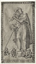 Saturn, 1547. Johannes Ladenspelder (German, 1512-aft 1561). Engraving