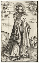 St. Barbara. Lucas Cranach (German, 1472-1553). Woodcut