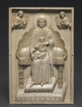 Ivory Plaque with Enthroned Mother of God ("The Stroganoff Ivory"), 950-1025. Byzantium,
