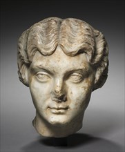 Portrait Head of the Empress Lucilla, c. 165. Italy, Rome, 2nd Century. Marble; overall: 25.4 cm